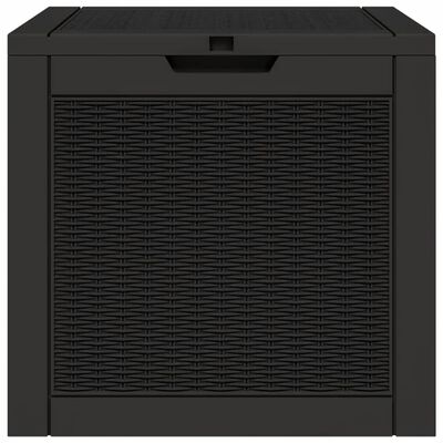 vidaXL صندوق تخزين للحديقة لون أسود 53x43x55,5 سم بولي بروبيلين