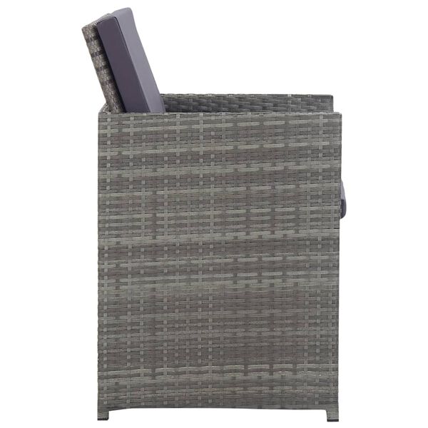 vidaXL عدد 5 قطع طقم سفرة خارجي بولي روطان وخشب أكاسيا أنثراسيت