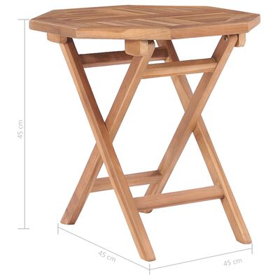 vidaXL طاولة حديقة قابلة للطي 45×45×45 سم خشب ساج صلب