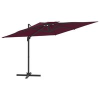vidaXL مظلة كابولي بسقف مزدوج أحمر بوردو 400×300 سم