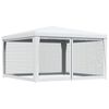 vidaXL خيمة حفلات مع 4 جدران جانبية شبكية 4×4 م أبيض