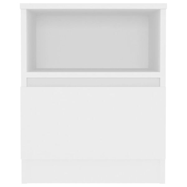 vidaXL خزانات سرير 2ق أبيض 40×40×50 سم خشب صناعي