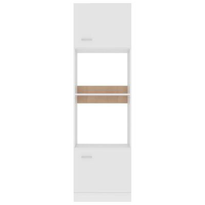 vidaXL خزانة ميكروويف أبيض 60×57×207 سم خشب حبيبي