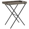vidaXL Folding Tray Table Grey 65x40x75 cm Poly Rattan - Untranslated