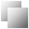 vidaXL مرايا حائط 2ق 50x50 سم زجاج مربع