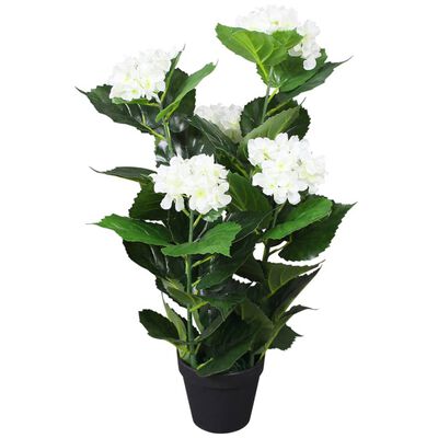 vidaXL نبات الكوبية الصناعي مع وعاء 60 سم أبيض