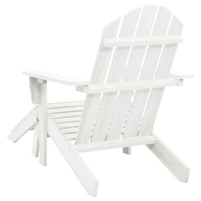 vidaXL كرسي حديقة مع بوف خشب أبيض