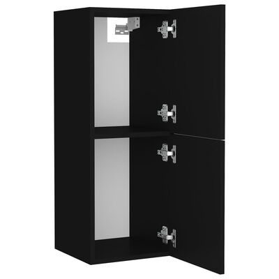 vidaXL خزانة حمام أسود 30×30×80 سم خشب صناعي