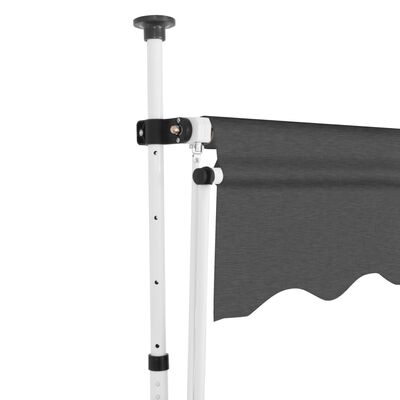 vidaXL مظلة يدوية قابلة للسحب 150 سم أنثراسيت
