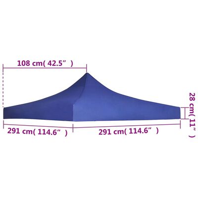 vidaXL سقف خيمة حفلات 3×3 م أزرق