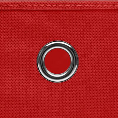 vidaXL صناديق تخزين 4 ق أحمر 32×32×32 سم قماش