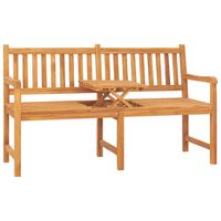 vidaXL بنش حديقة بـ 3 مقاعد مع طاولة 150 سم خشب ساج صلب