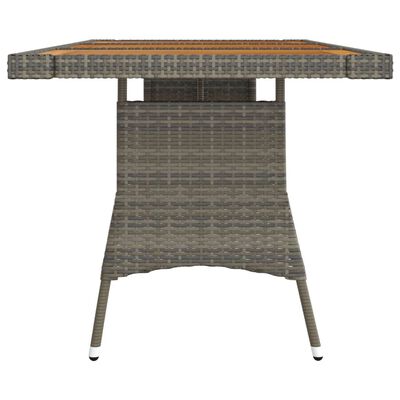 vidaXL طاولة حديقة رمادي 160×70×72 سم بولي روطان وخشب أكاسيا صلب