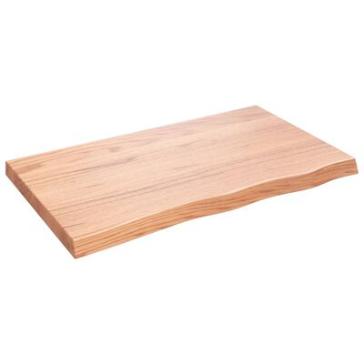 vidaXL سطح طاولة كاونتر حمام بني فاتح 100*60*(2-6) سم خشب صلب معالج
