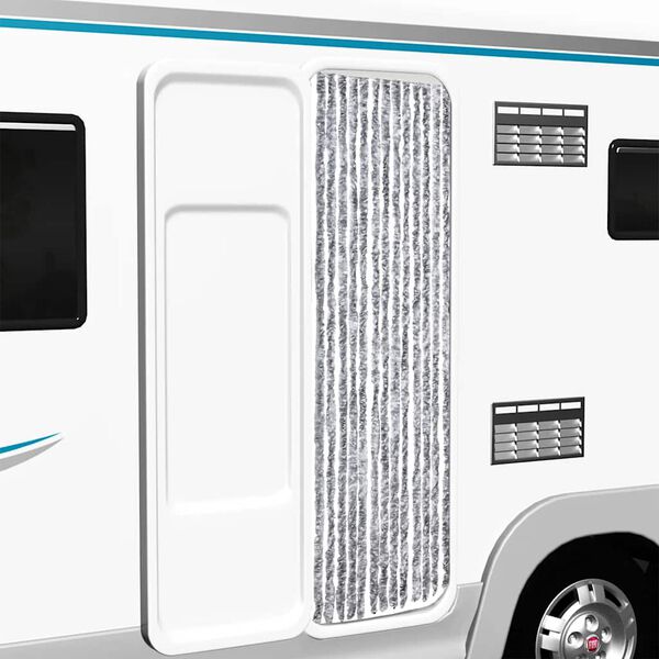 vidaXL ستارة لمنع دخول الحشرات أبيض ورمادي 56×200 سم شانيل