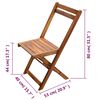 vidaXL طقم بيسترو قابل للطي 3 قطع خشب سنط صلب