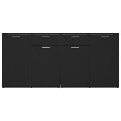 vidaXL خزانة جانبية أسود 160×36×75 سم خشب صناعي