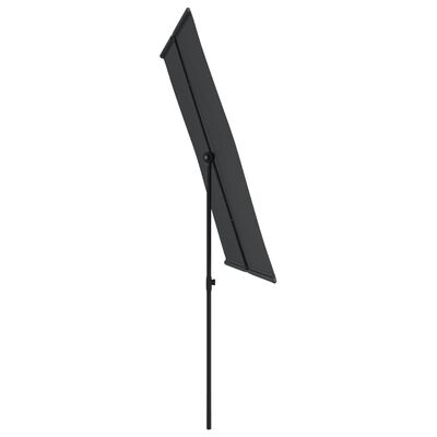 vidaXL مظلة شمسية خارجية مع عمود ألومنيوم 1.5×2 م أسود