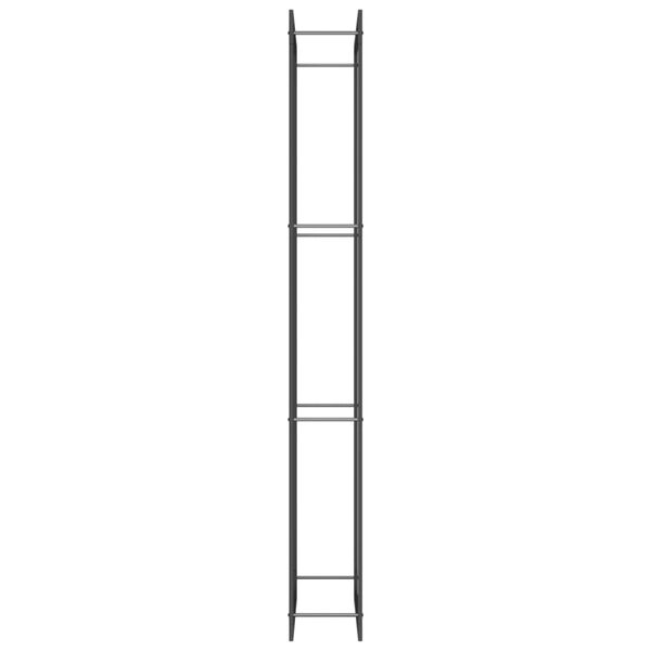 vidaXL رف حطب أسود غير لامع 80x28x222 سم فولاذ
