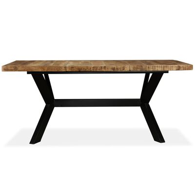 vidaXL طاولة طعام خشب مانجو صلب وهيكل فولاذي 180 سم