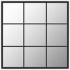 vidaXL مرآة حائط سوداء 60 &times; 60 سم معدنية
