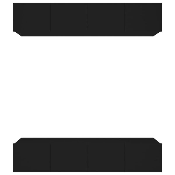 vidaXL خزائن تلفاز 4ق أسود 80x30x30 سم خشب صناعي