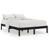 vidaXL Bed Frame without Mattress Black Solid Wood Double - Untranslated