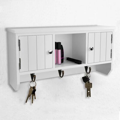 vidaXL خزانة حائط للمفاتيح والمجوهرات بأبواب وخطافات