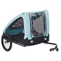 vidaXL عربة دراجة للحيوانات الأليفة أزرق وأسود