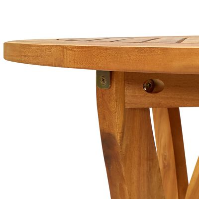 vidaXL طاولة حديقة قطر 120 سم خشب أكاسيا صلب