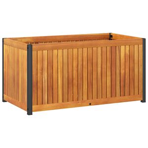 vidaXL وعاء زراعة للحديقة 85&times;45&times;44 سم مصنوع من خشب الأكاسيا الصلب والفولاذ