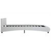 vidaXL إطار سرير مع إضاءة LED جلد صناعي أبيض 180×200 سم