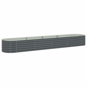vidaXL حوض حديقة مرتفع 400&times;80&times;44 سم فولاذ مجلفن رمادي