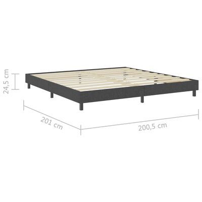 vidaXL إطار سرير بوكس سبرينغ قماش رمادي 200×200 سم
