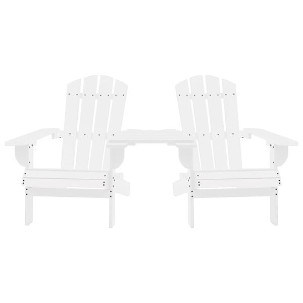 vidaXL كراسي حديقة أدرُندَك مع طاولة شاي خشب تنوب صلب أبيض