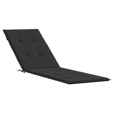 vidaXL وسادة كرسي شاطئ أسود (75 + 105)3x50x سم