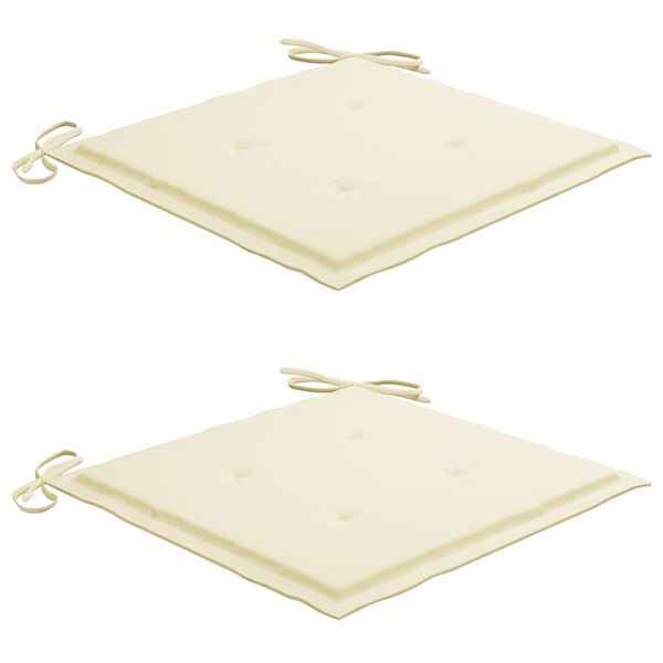 vidaXL كراسي خارجية قابلة للطي 2 ق مع وسائد من خشب أكاسيا صلب