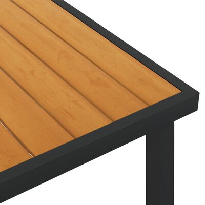 vidaXL طاولة حديقة أسود 190×90×74.5 سم ألومنيوم و خشب WPC