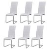 vidaXL Cantilever Dining Chairs 6 pcs White Faux Leather - Untranslated