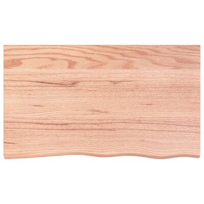 vidaXL سطح طاولة لون بني فاتح 2x60x100 سم خشب بلوط صلب معالج