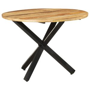 vidaXL طاولة سفرة دائرية 100&times;100&times;75 سم خشب مانجو خشن