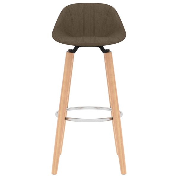 vidaXL مقاعد بار 2 ق قماش بني