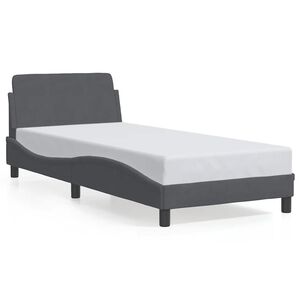 vidaXL إطار سرير "Dover" رمادي داكن 90&times;200 سم مخملي