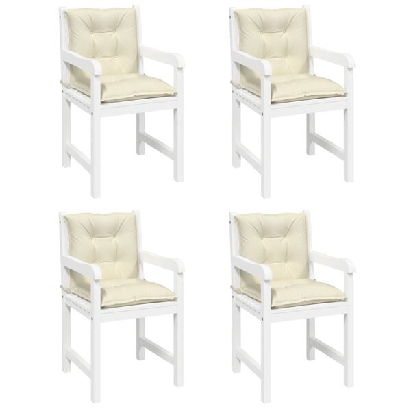 vidaXL وسائد كرسي حديقة 4 ق كريمي 100×50×7 سم