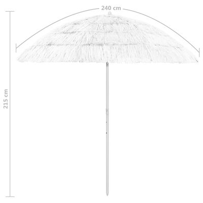 vidaXL مظلة شاطئ أبيض 240 سم