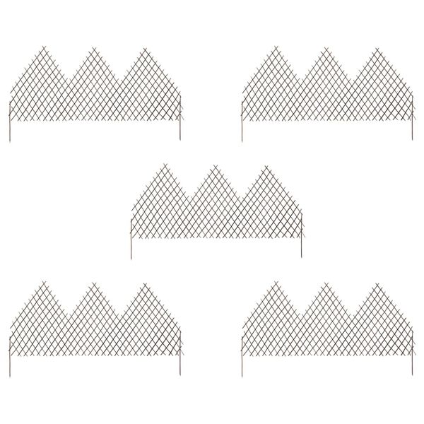 vidaXL سياج تعريشة حديقة 5 ق 170&times;105 سم صفصاف