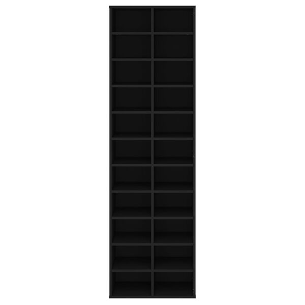 vidaXL خزانة أحذية لون أسود 54×34×183 سم خشب صناعي