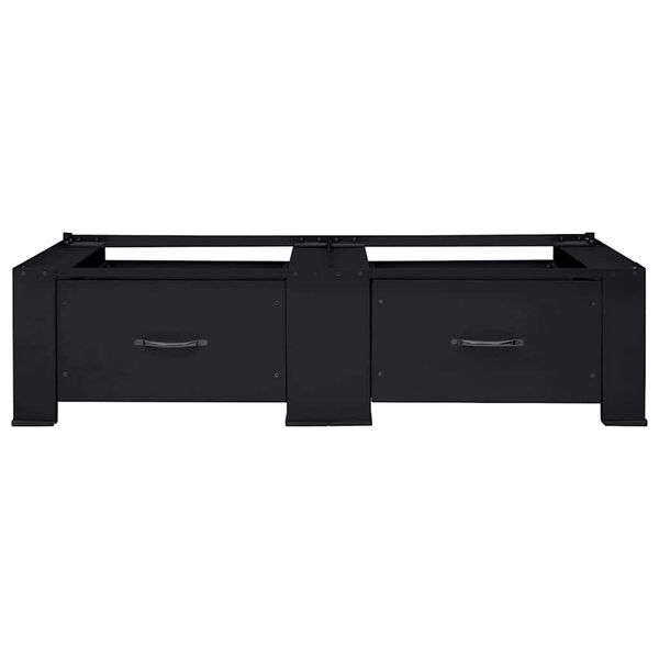 vidaXL غسالة ملابس مزدوجة مع قاعدة أدراج باللون الأبيض