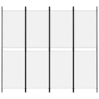vidaXL مقسم غرفة 4-ألواح أبيض 200×180 سم قماش