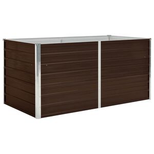 vidaXL حوض حديقة مرتفع بني 160&times;80&times;77 سم فولاذ مجلفن